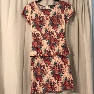 Maude floral peplum dress